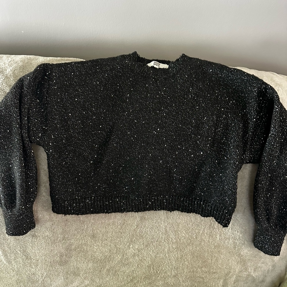 Elegant Black Speckled Women's Sweater
